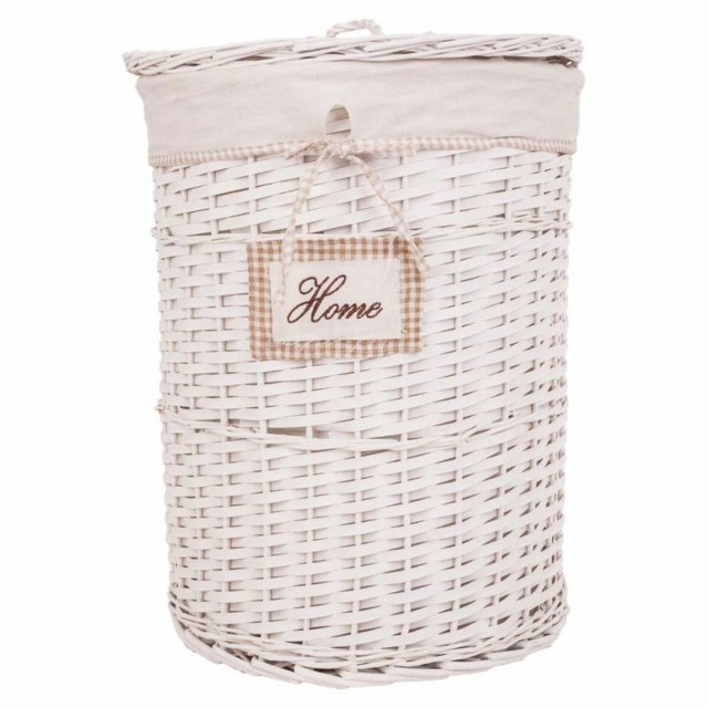 Laundry Basket Alexandra House Living White wicker Willow wood 44 x 58