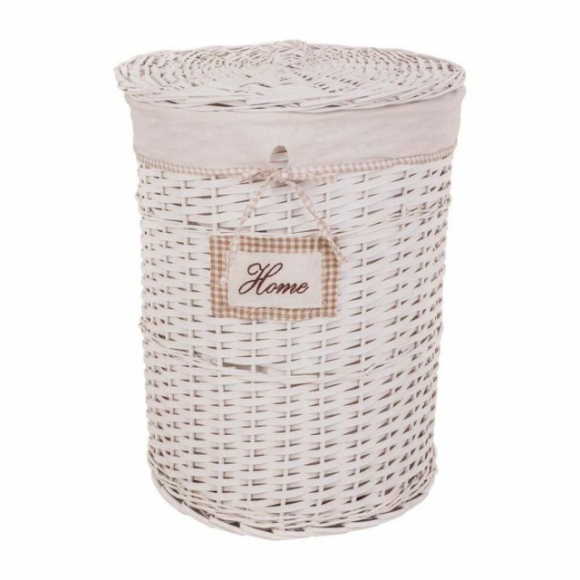 Laundry Basket Alexandra House Living White wicker Willow wood 44 x 58