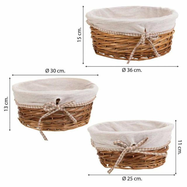 Set of Baskets Alexandra House Living wicker Willow wood 30 x 13 x 30