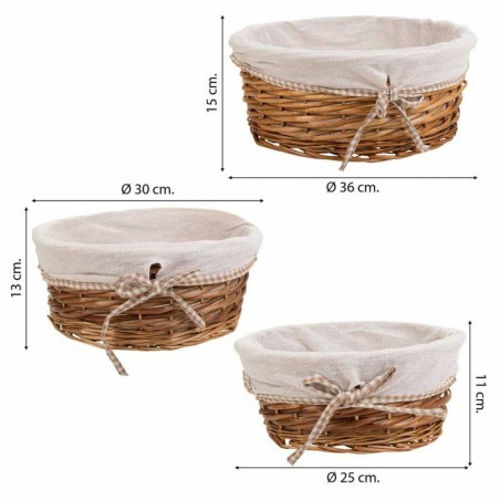 Set of Baskets Alexandra House Living wicker Willow wood 30 x 13 x 30