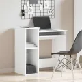 Bureau avec étagères blanc 84x40x78 cm bois d'ingénierie