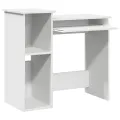 Bureau avec étagères blanc 84x40x78 cm bois d'ingénierie