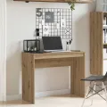 Bureau chêne artisanal 90x40x72 cm bois d'ingénierie