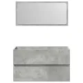 Armoire de bain avec miroir gris béton bois d'ingénierie