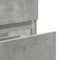 Armoire de bain avec miroir gris béton bois d'ingénierie
