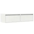 Meuble TV avec lumières LED blanc 100X35,5x25 cm