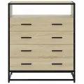 Commode chêne sonoma 70x41x83,5 cm bois d'ingénierie