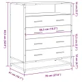Commode chêne sonoma 70x41x83,5 cm bois d'ingénierie