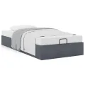 Cadre de lit ottoman sans matelas gris foncé 90x200 cm velours