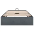 Cadre de lit ottoman sans matelas gris foncé 90x200 cm velours