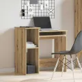 Bureau avec étagères chêne artisanal bois d'ingénierie