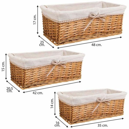 Set of Baskets Alexandra House Living wicker Willow wood 25 x 17 x 48