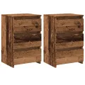 Tables de chevet 2 pcs vieux bois 40x35x62,5 cm bois ingénierie