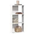 Bibliothèque à 3 niveaux blanc 60x30x120 cm bois d'ingénierie