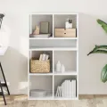 Bibliothèque blanc 66x31x112 cm bois d'ingénierie