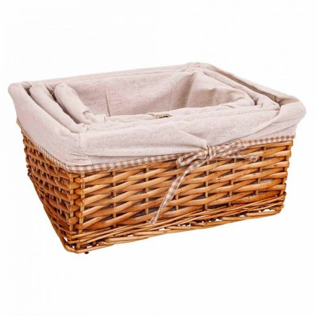 Set of Baskets Alexandra House Living wicker Willow wood 31 x 16 x 36