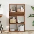 Bibliothèque vieux bois 66x31x112 cm bois d'ingénierie