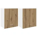 Armoires suspendues 2 pcs chêne artisanal bois d'ingénierie