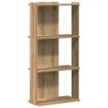 Bibliothèque à 3 niveaux chêne artisanal 60x30x120 cm