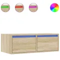 Meuble TV avec lumières LED chêne sonoma 75x35,5x25 cm