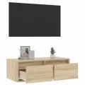 Meuble TV avec lumières LED chêne sonoma 75x35,5x25 cm