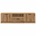 Meuble TV chêne artisanal 140x35x40 cm bois d'ingénierie