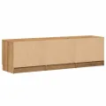 Meuble TV chêne artisanal 140x35x40 cm bois d'ingénierie