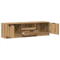 Meuble TV chêne artisanal 140x35x40 cm bois d'ingénierie