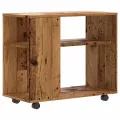Table d'appoint vieux bois 70x35x55 cm bois d'ingénierie