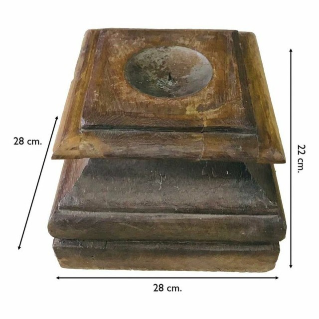 Candlestick Alexandra House Living Recycled Wood 28 x 22 x 28 cm