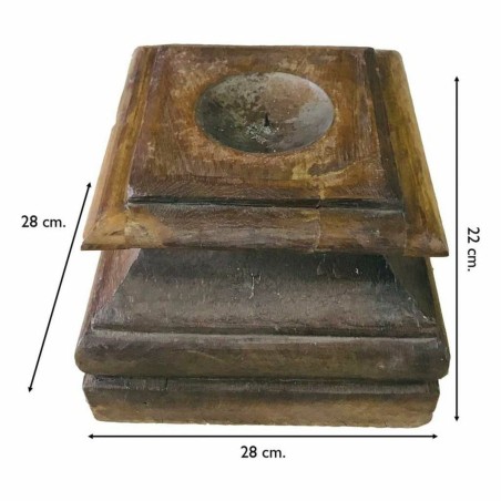 Candlestick Alexandra House Living Recycled Wood 28 x 22 x 28 cm