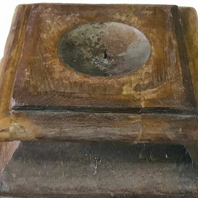 Kandelaar Alexandra House Living Gerecycleerd Hout 28 x 22 x 28 cm