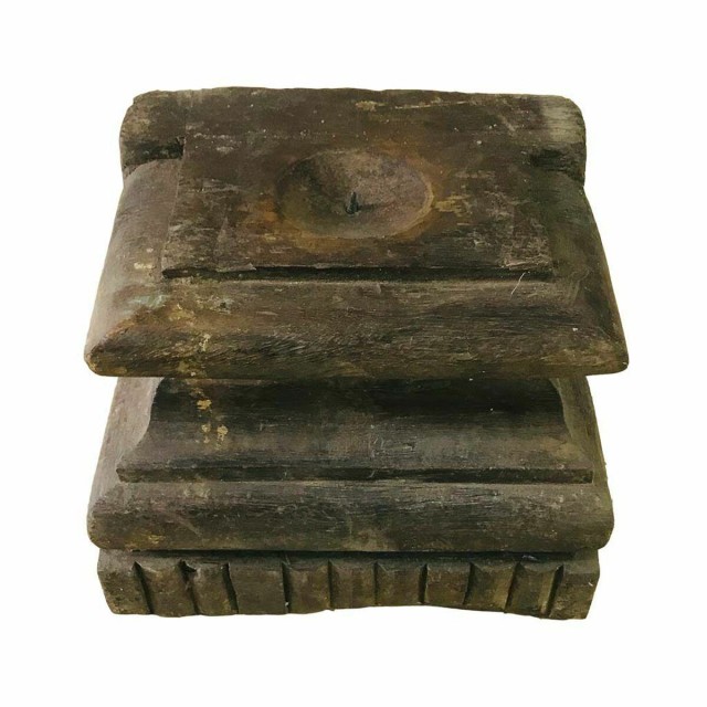 Kandelaar Alexandra House Living Gerecycleerd Hout 20 x 22 x 27 cm