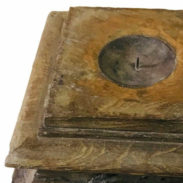 Candlestick Alexandra House Living Recycled Wood 25 x 14 x 25 cm