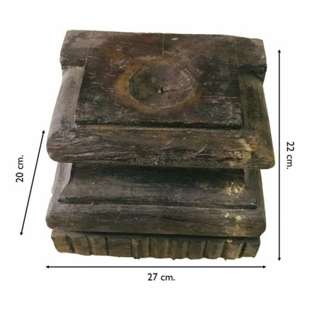 Kerzenhalter Alexandra House Living Recyceltes Holz 20 x 22 x 27 cm 2