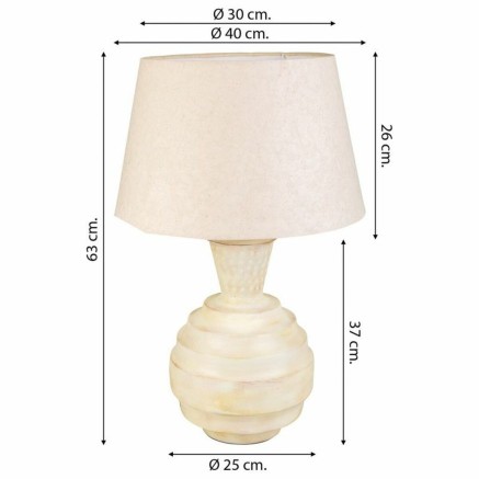 Tischlampe Alexandra House Living Creme Eisen 25 x 63 x 25 cm 2