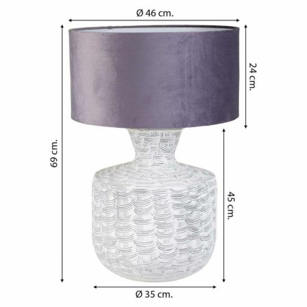 Tischlampe Alexandra House Living Weiß Eisen 35 x 69 x 35 cm 2