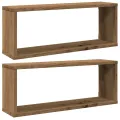Étagères cube murales 2 pcs chêne artisanal 60x15x23 cm