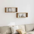 Étagères cube murales 2 pcs chêne artisanal 60x15x23 cm