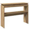 Table console chêne artisanal 102x30x80 cm bois d'ingénierie
