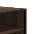 Meuble à chaussures chêne marron bois d'ingénierie et métal