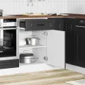 Armoire de cuisine Kalmar noir bois d'ingénierie