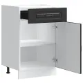 Armoire de cuisine Kalmar noir bois d'ingénierie
