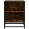 Tables de chevet 2 pcs chêne fumé bois d'ingénierie et métal