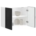 Armoire murale de cuisine Kalmar noir bois d'ingénierie