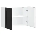 Armoire murale de cuisine Kalmar noir bois d'ingénierie