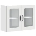 Armoire murale de cuisine avec porte en verre Kalmar blanc