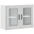 Armoire murale de cuisine avec porte en verre Kalmar gris béton