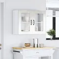 Armoire murale de cuisine avec porte en verre Kalmar gris béton