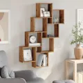 Étagère murale en forme de cube vieux bois 90x15x119,5 cm